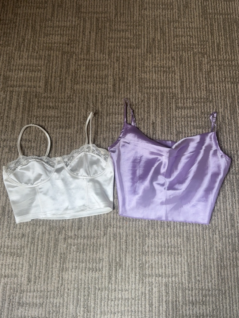 SHEIN White and Purple Tanks
